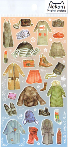 Nekoni Winter Clothes Sticker Sheet