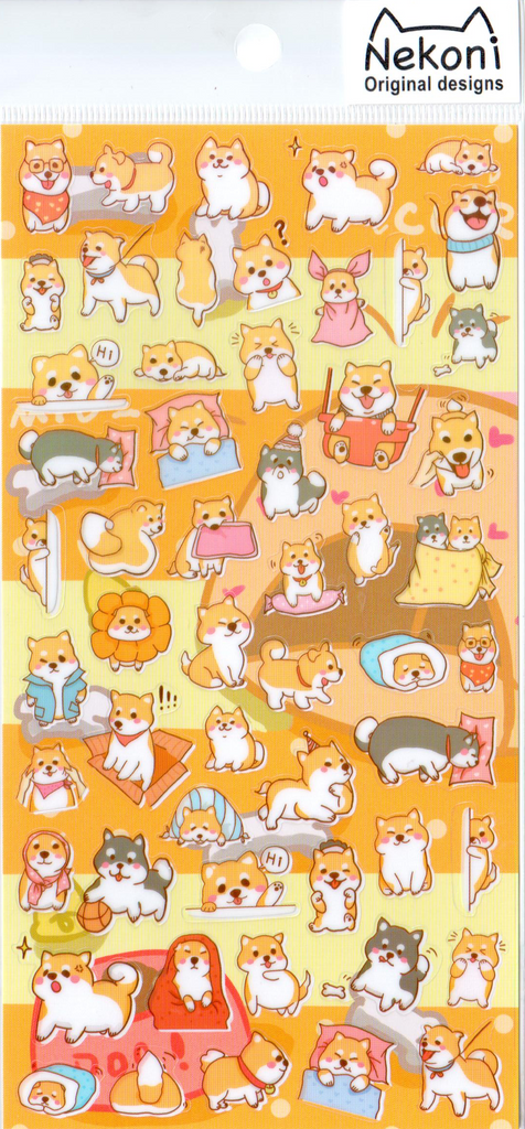 Nekoni Shiba Inu Puppies Sticker Sheet