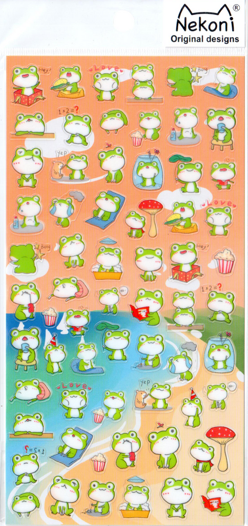 Nekoni Frogs Sticker Sheet