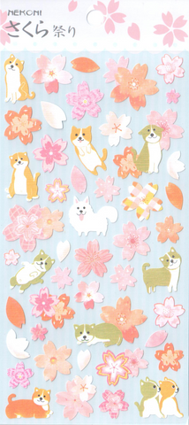 Nekoni Sakura Dogs Sticker Sheet