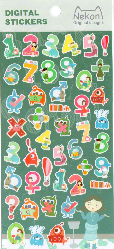 Nekoni Numbers Sticker Sheet
