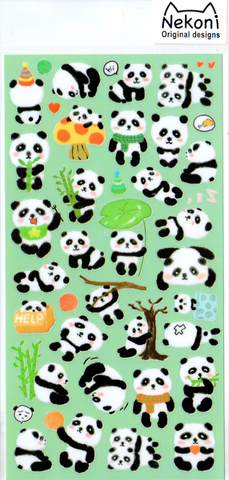 Nekoni Fuzzy Pandas Sticker Sheet