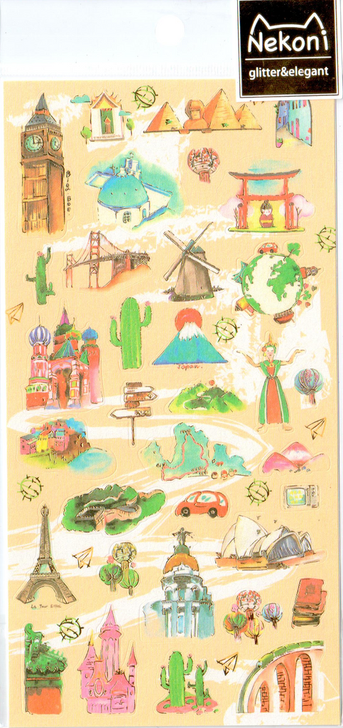 Nekoni Travel Sticker Sheet