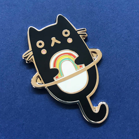 Rainbow Cat Planet Enamel Pin